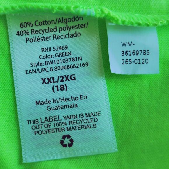 Wonder Nation Unisex Teens Football Neon Green Pullover Shirt XXL NWOT - Picture 12 of 14